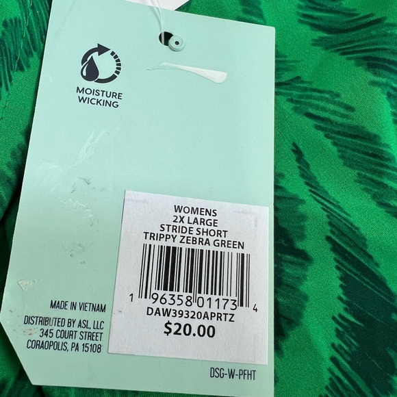 DSG Women’s 2XL 3” Stride Run Shorts Trippy Zebra Green Lined - Picture 4 of 5